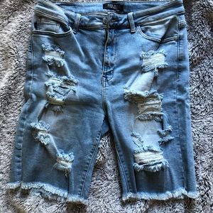 Judy Blue Mid Length Denim Shorts